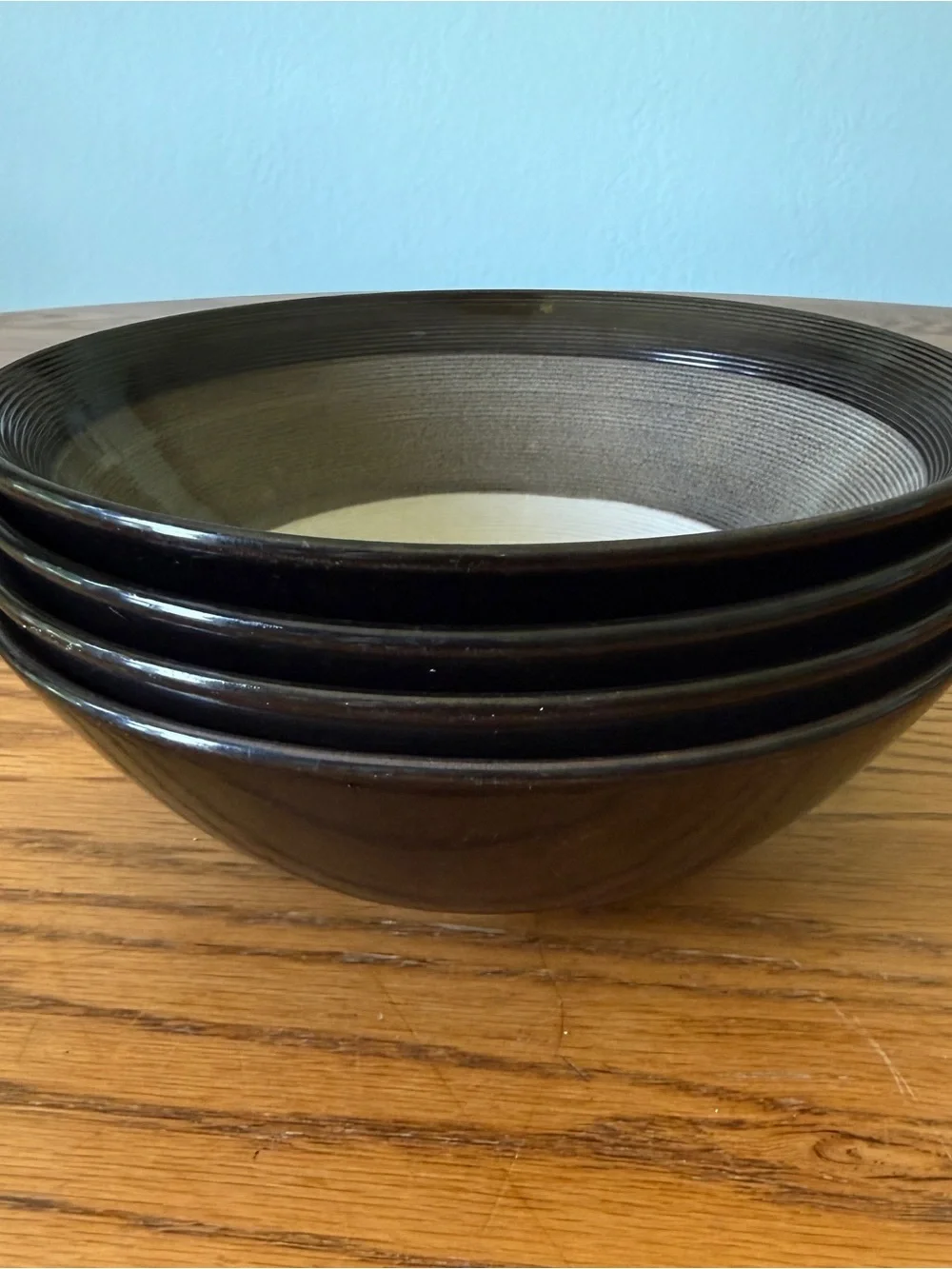 Set of 4 Sango 7.5” Soup Cereal Bowls Capri Black 4810